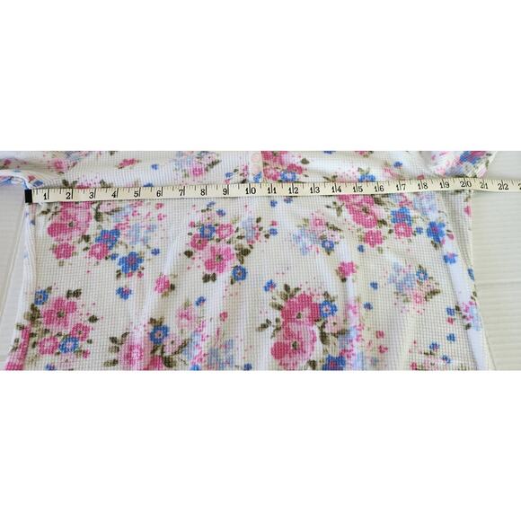 Intimate Essentials Super Soft Floral Print Long Sleeve V neck Loungewear W Med - Picture 5 of 11